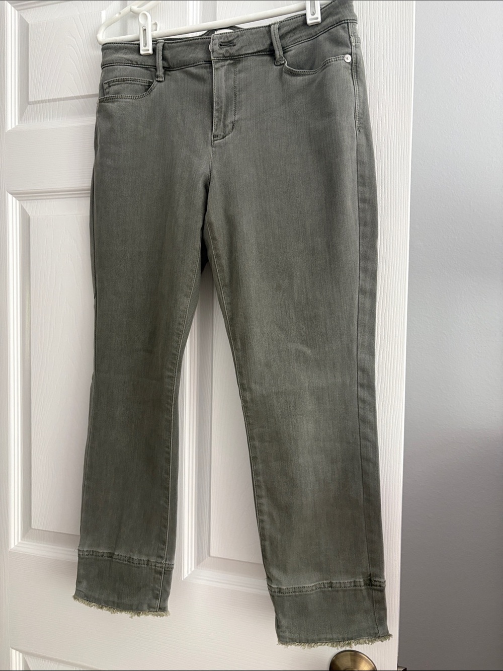 J. Jill Olive-Green Cropped Ankle Jeans